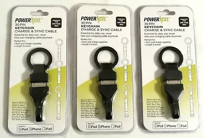 *3 Pack* 30-Pin Keychain Charge Sync Cable IPod IPhone IPad By PowerXcel 4S • $8.27