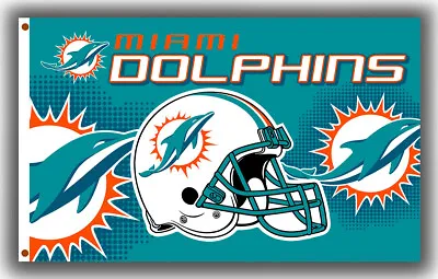 Miami Dolphins Team Flag Memorable 90x150cm3x5ft Best Football Banner • $13.95