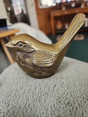 Vintage Leonard  Brass Bird Figurine /Paperweight 4.25  Wide 4  Tall • $23.50