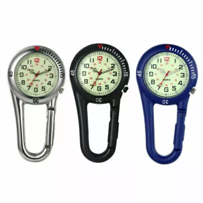 Clip On Carabiner Luminous Digital Sports Watches For Doctors Nurses Hikers • £8.99