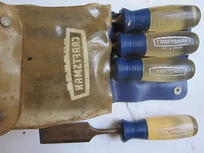 Vintage 4 Piece Wood Chisel Set In Original Pouch By Craftsman • $15.99