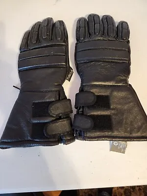 Leather Gloves Olympia Gauntlet Thinsulate Mens Medium Black W/Padded Knuckles • $12