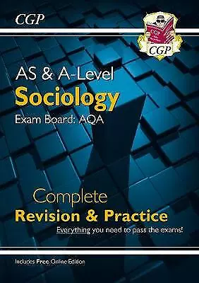 AS & A-Level Sociology AQA Complete Revision & Practice With Online Edition Cgp • £18.99