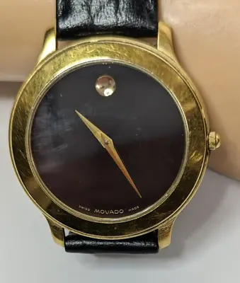 Vintage Movado Men's Wristwatch Runs-Ticks- New Battery Slight Scratchs On Bezel • $159.99