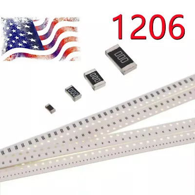 10 Pcs 1206 SMD Resistors Kit 1% 0 Ohm-10m Ohm Choose From 170 Values SMT  • $5.99