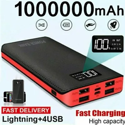 $30.88 • Buy Portable 1000000mAh Power Bank 4USB External Battery Charger For Mobile Phone