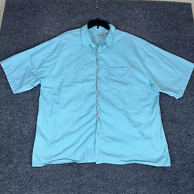 Bamboo Cay Shirt Mens 4XL Aqua Blue Camp Button Up Short Sleeve Pocket Adult • $27.04