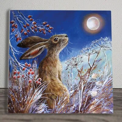 Ceramic Tile Picture  First Frost Hare  By Judith Yates New & Boxed 20cm X 20cm • £25.95