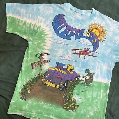 Liquid Blue Grateful Dead Bears 1992 Spring Tour Vintage Tie Dye T Shirt Mens XL • $190