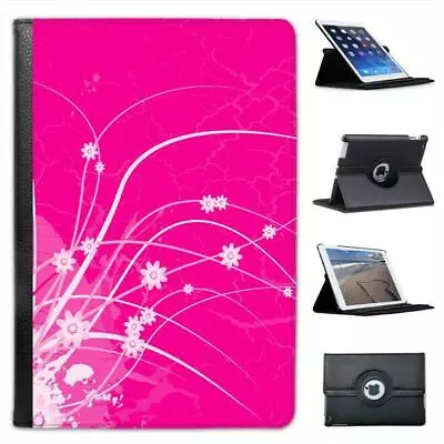 Pink Delight With Flowers And Lines Folio Leather Case For IPad Mini & Retina • £11.99