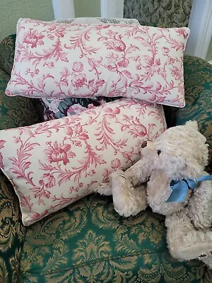 2 Handmade Cushions Using Laura Ashley Ironwork Scroll Fabric 59cm X 30cm • £29.99
