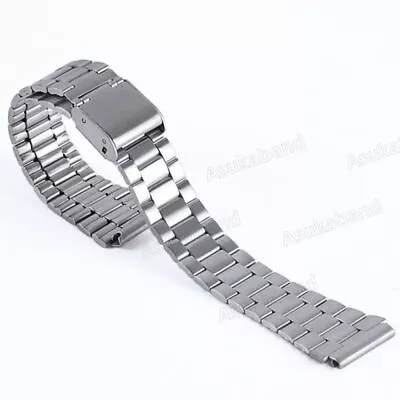 Vintage Classic Watch Band For Casio A158 A168 Silver Block Gold Steel Strap • $6.99