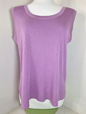 Exclusively Misook Tank Top Womens XL Purple Knit Sleeveless Round Neck Shell • $29.99