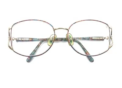 Gucci Gold Multicolor Square Eyeglasses Frames Italy Women Vintage Rare Unique ! • $128.58
