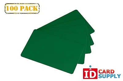 Pack Of 100 Green CR80 Standard Size PVC Cards | 30 Mil Thickness By EasyIDea • $19.99