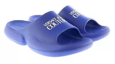 Versace Jeans Couture Blue Signature Platform Slide Sandals- • $89.99