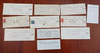 Housatonic National Bank Stockbridge Mass. 1880's-90's Lot X 11 Bank Checks  A  • $60