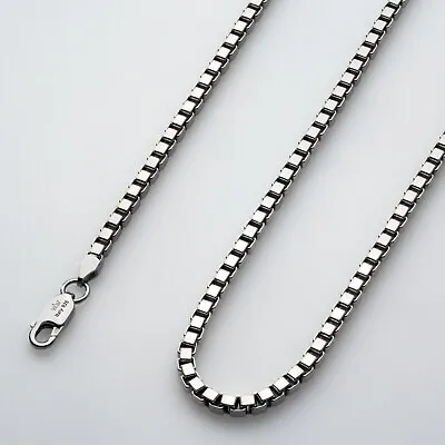 Real Solid 925 Sterling Silver Box Chain 1-3mm Necklace Men Ladies 18-30  ITALY • $93.49