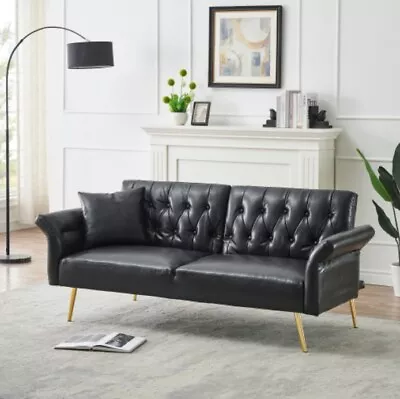 Office Sofa Couches And Sleeper Bed Sofas Faux Leather Loveseat For Living Room • $311.87