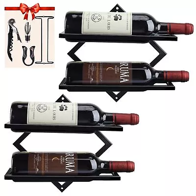 QPIX DIGITAL 2 Pack Wine Rack Wall Mounted Metal Hanging Wall Wine Rack Wal... • $34.22