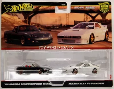 2024 Hot Wheels Car Culture 2 Pack '04 Mazda Mazdaspeed Miata & RX7 FC Pandem • $19.99