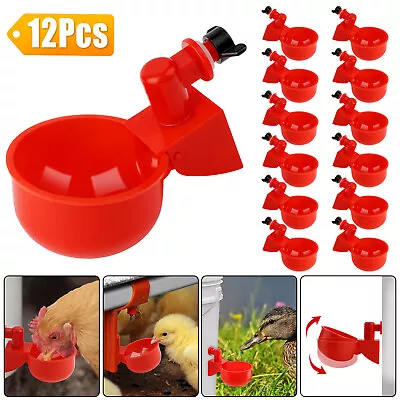 12PCS Chicken Automatic Watering Cups Drinker Waterer For Duck Quail Poultry New • $15.98