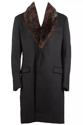 Roberto Cavalli Men's Beaver Fur And Wool Blend Coat It 52 Uk/us Chest 42 • $543.34