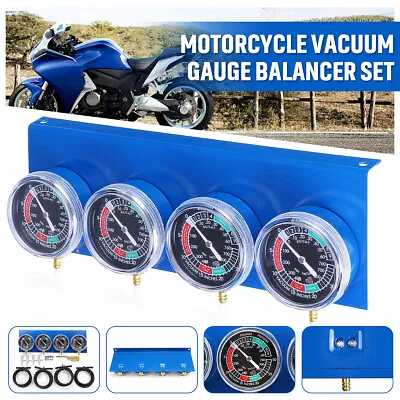 Fuel Vacuum Carburetor Synchronizer Diagnostic Motorcycle 4 Gauges Balancer Set • $51.59