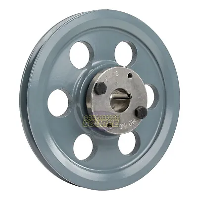 Cast Iron 6.75  Single Groove Belt A Section 4L Pulley W/ 7/8  Sheave Bushing • $39.95