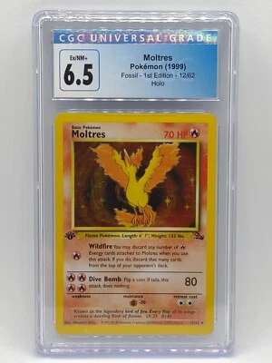 $54.75 • Buy Pokemon TCG 1999 1st Edition Fossil Moltres Holo 12/62 CGC 6.5