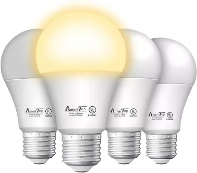 Dusk To Dawn A19 LED Senso Light Bulb- 4 Pack 800 Lumen UL Listed3000K Warm • $15.99