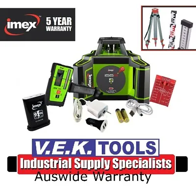 Imex Tools Red Construction Laser Level Combo Kit Tripod Staff-5yr Warranty Pls • $1373.90