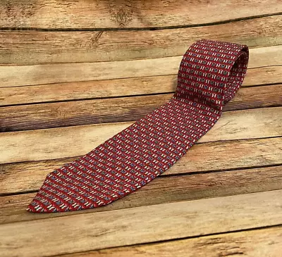 Brooks Brothers Neck Tie Mens Red Blue Butterfly Pattern Silk Casual Business • $12.50