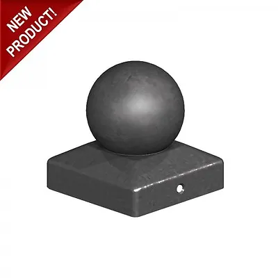 Metal Fence Post Caps 100mm Epoxy Black Metal Finial Round Ball Caps For 4  Post • £137.96