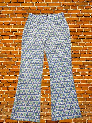 Womens Zara Flower Power  Flare Bottom Trousers Retro 70's Size Eur Small • £14.99