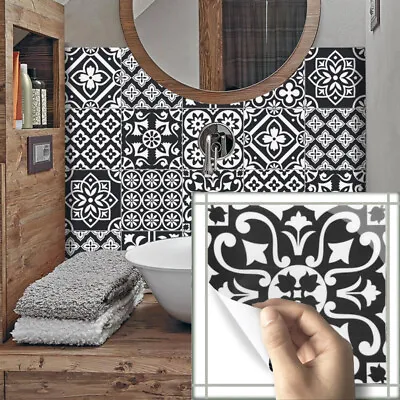 10pcs White Black Self-adhesive Bathroom Kitchen Wall Stair Floor Tile Sticker • $17.30