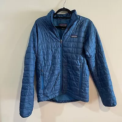 PATAGONIA NANO PUFF Men’s Classic Full Zip Puffer Jacket S Big Sur Blue • $120