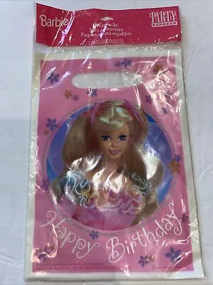 Vintage Barbie Pink Birthday Party Treat Sacks Favor Bags 8 Sacks NEW 1997 • $10.99