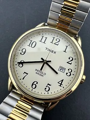 Timex Analog Quartz Mens Watch Stretch Band Indiglo WR 30m 38MM 7  • $0.01