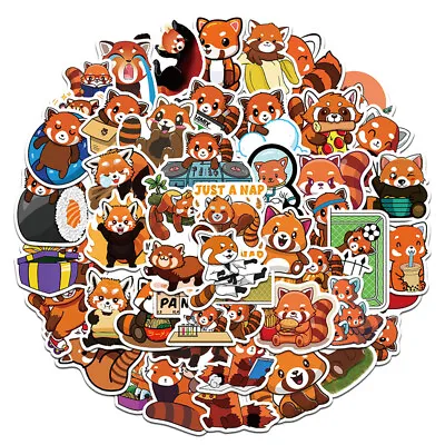 50pcs Cute Red Panda Graffiti Decorate Luggage Notebook Waterproof Stic-wq • £4.52