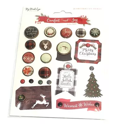 My Minds Eye Paper Goods Christmas Brads Ephemera Comfort And Joy Holiday Tree • $4