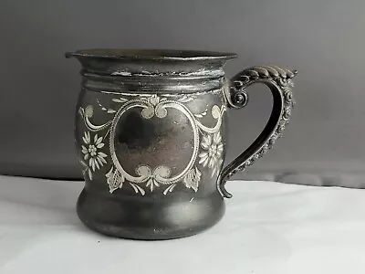 Antique Meridan Britannia Co. Silver Mug Inscribed Claris • $62.86