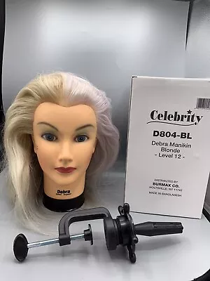 DEBRA Blonde Mannequin Head By Celebrity W/ 17-19  Human Hair W/Clamp Used 9&8CT • $28