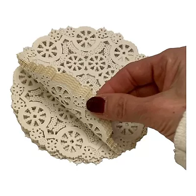 Vintage Royalcraft Paper Doilies Open Package Weathered White 5” For Craft Decor • $7