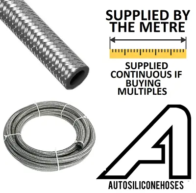 £9.66 • Buy AN -6 AN6 8mm 5/16  Stainless Steel Braided Fuel Oil Fitting Hose 1 Meter UK
