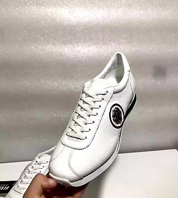 Versace Versus Sneakers Men White Leather Size - US9 EU42 Lion Logo Authentic • $219