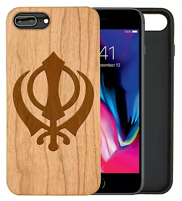 £21.99 • Buy Sikhism Khanda Natural Carved Wooden Phone Case For IPHONE SAMSUNG HUAWEI PIXEL