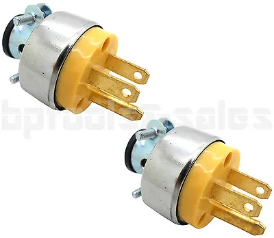 $7.99 • Buy 2pc Male Extension Cord Replacement Electrical Plugs 15AMP 125V End