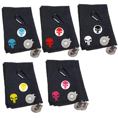 Punisher Golf Towel Black 16x16in • $14.99