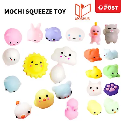 $26.99 • Buy 50Pcs Cute Mini Animal Squishies Kawaii Mochi Squeeze Stretch Stress Toy Gift AU